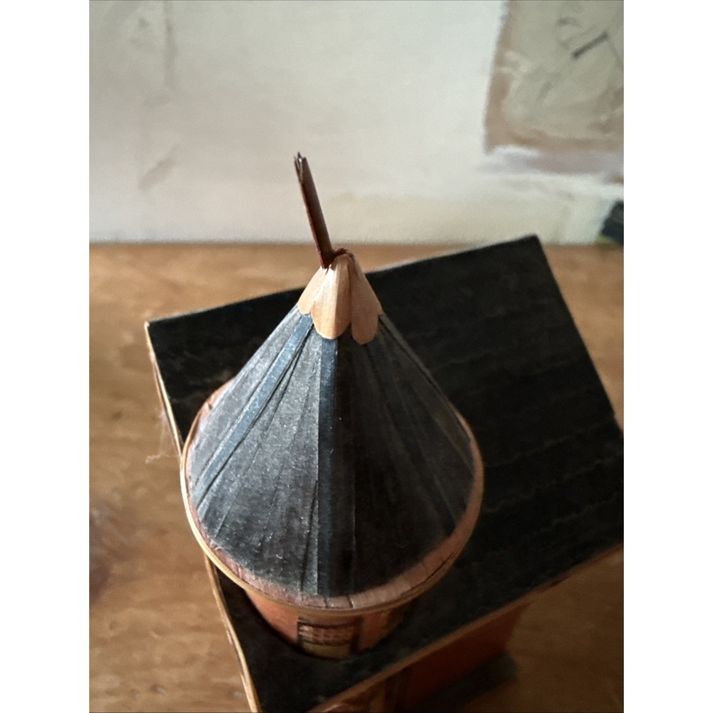 Vintage Chinese Balsa Wood‎ Straw House Trinket Box Philadelphia Meow Reo - Picture 5 of 14